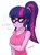 Size: 1421x1934 | Tagged: safe, artist:maren, sci-twi, twilight sparkle, human, equestria girls, g4, my little pony equestria girls: better together, 2021, adorasexy, adorkable, adorkasexy, alternate hairstyle, arm under breasts, blushing, breasts, busty sci-twi, busty twilight sparkle, cleavage, clothes, cute, dialogue, doodle, dork, glasses, looking sideways, meganekko, old art, sci-twiabetes, sexy, simple background, solo, sweat, tank top, twiabetes, white background