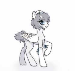 Size: 1950x1860 | Tagged: safe, artist:_alixxie_, oc, pegasus, pony, female, mare, quadrupedal, simple background, solo, white background