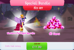 Size: 1262x858 | Tagged: safe, gameloft, twilight sparkle, alicorn, pony, g4, my little pony: magic princess, bundle, clothes, costs real money, dress, english, female, gem, hat, horn, mare, mobile game, numbers, sale, solo, spread wings, text, twilight sparkle (alicorn), wings