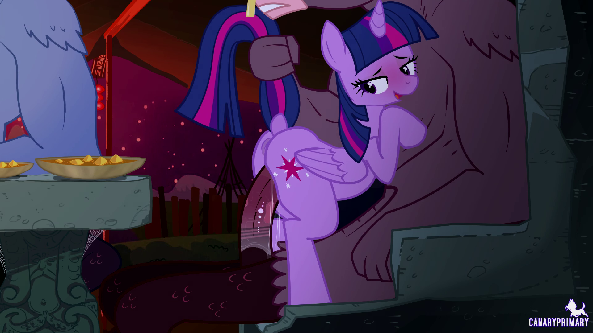 3115303 - explicit, artist:canaryprimary, twilight sparkle, alicorn,  minotaur, pony, art pack:forbidden knowledge, g4, animated, anus, bedroom  eyes, bipedal, bipedal leaning, blushing, bowl, butt, butt jiggle, casual  sex, exhibitionism, fanfic in the ...