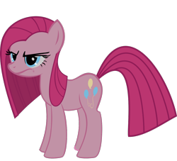 Size: 1126x1024 | Tagged: safe, artist:retroponybro, pinkie pie, earth pony, pony, g4, angry, female, frown, full body, long mane, mare, pinkamena diane pie, pinkie pie is not amused, simple background, solo, three quarter view, transparent background, unamused, vector