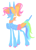 Size: 1128x1580 | Tagged: safe, artist:peaceandlove26, rainbow dash, pegasus, pony, g4, alternate hairstyle, bandana, blush scribble, colored sclera, colored wings, folded wings, high ponytail, looking up, multicolored wings, neckerchief, ponytail, rainbow wings, simple background, solo, standing, unshorn fetlocks, white background, wings