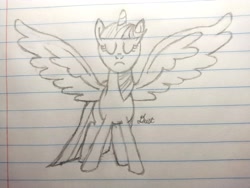Size: 3264x2448 | Tagged: safe, artist:twiny dust, derpibooru exclusive, twilight sparkle, alicorn, pony, g4, high res, lined paper, pencil drawing, solo, traditional art, twilight sparkle (alicorn)