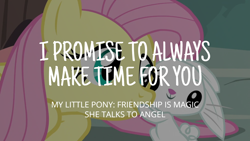 Size: 1920x1080 | Tagged: safe, edit, edited screencap, editor:quoterific, screencap, angel bunny, fluttershy, pegasus, pony, rabbit, g4, she talks to angel, animal, duo, female, male, mare