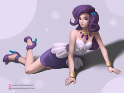 Size: 2211x1666 | Tagged: safe, artist:thepimpartist, kotobukiya, rarity, human, g4, bracelet, clothes, dress, female, high heels, humanized, jewelry, kotobukiya rarity, necklace, no more ponies at source, rarity peplum dress, shoes, skirt, solo