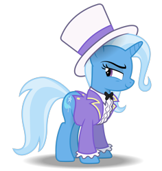 Size: 5000x5300 | Tagged: safe, alternate version, artist:gypsykumquat, trixie, pony, unicorn, g4, .svg available, clothes, female, hat, inkscape, magician, magician outfit, seductive, show accurate, simple background, solo, transparent background, vector