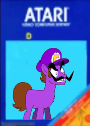 Size: 370x518 | Tagged: safe, atari 2600, box art, male, meme, video game, waluigi