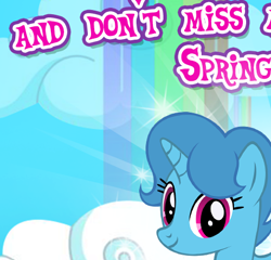 Size: 491x472 | Tagged: safe, gameloft, spring rain, pony, unicorn, g4, my little pony: magic princess, cropped, english, female, looking at you, mare, meme, solo, sparkly, spring, text, wow! glimmer