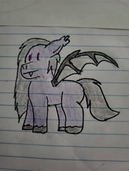 Size: 4000x3000 | Tagged: safe, artist:volk204, bat pony, lined paper, solo, traditional art