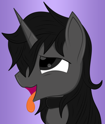 Size: 2864x3392 | Tagged: safe, artist:rugalack moonstar, oc, oc only, oc:rugalack moonstar, pony, unicorn, ahegao, gradient background, high res, male, open mouth, solo, tongue out