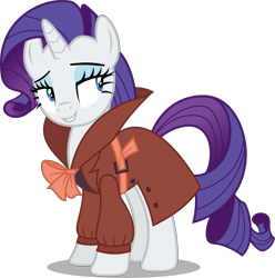 Size: 10049x10115 | Tagged: safe, artist:fruft, rarity, pony, unicorn, g4, rarity investigates, season 5, .svg available, absurd resolution, clothes, detective, detective rarity, female, mare, simple background, smiling, solo, transparent background, vector