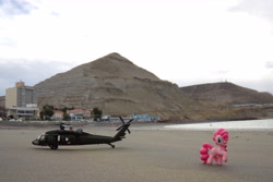 Size: 4608x3072 | Tagged: safe, artist:dingopatagonico, pinkie pie, earth pony, pony, g4, argentina, helicopter, photo, solo, toy, uh-60 blackhawk