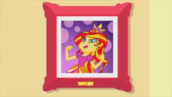 Size: 1920x1080 | Tagged: safe, screencap, sunset shimmer, human, equestria girls, g4, my past is not today, 1080p, clothes, crown, dress, evil laugh, fall formal, fall formal outfits, female, jewelry, laughing, regalia, solo, sunset shimmer's prom queen photos