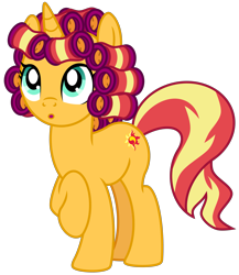 Size: 3737x4302 | Tagged: safe, artist:emeraldblast63, sunset shimmer, pony, g4, hair curlers, simple background, solo, transparent background