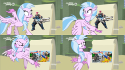 Size: 3840x2160 | Tagged: safe, edit, edited screencap, screencap, silverstream, classical hippogriff, hippogriff, g4, uprooted, high res, mashed, meme, overwatch, silverstream's plan, zarya