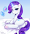 Size: 1800x2050 | Tagged: safe, artist:xiaowu07, rarity, pony, unicorn, g4, bed, butt, female, gem, glowing, glowing horn, horn, levitation, looking at you, lying down, lying on bed, magic, magic aura, mare, on bed, on side, plot, simple background, solo, sultry pose, telekinesis, underhoof