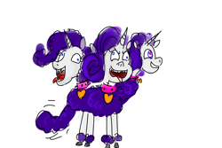 Size: 4200x2800 | Tagged: safe, artist:horsesplease, rarity, cerberus, dog, hybrid, pony, poodle, unicorn, g4, abomination, barking, collar, derp, doggiecorn, doodle, evil rarity, i didn't listen, multiple heads, panting, raridog, raripoodle, species swap, spiked collar, stupid, three heads, tongue out