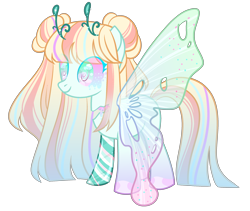 Size: 2878x2432 | Tagged: safe, artist:anno酱w, oc, oc only, butterfly, butterfly pony, fairy, hybrid, base used, butterfly wings, candy, food, high res, simple background, swirly eyes, transparent background, wings