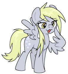 Size: 529x575 | Tagged: safe, artist:muffinz, derpy hooves, pegasus, pony, g4, cute, derpabetes, pixel-crisp art, simple background, solo, white background