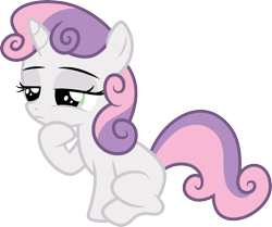 Size: 3589x3000 | Tagged: safe, artist:cloudy glow, sweetie belle, pony, unicorn, g4, one bad apple, .ai available, high res, simple background, solo, thinking, transparent background, vector