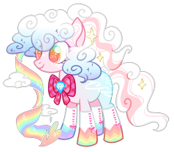 Size: 2625x2289 | Tagged: safe, artist:anno酱w, oc, oc only, earth pony, pony, base used, bow, clothes, cloud, diamond, high res, rainbow, simple background, socks, stars, transparent background