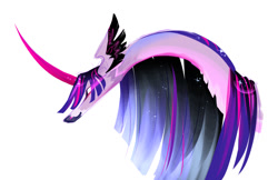 Size: 1280x828 | Tagged: safe, artist:shirecorn, twilight sparkle, alicorn, pony, g4, bust, curved horn, horn, simple background, solo, twilight sparkle (alicorn), white background