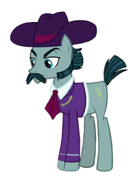 Size: 1284x1690 | Tagged: safe, edit, edited screencap, screencap, turner mccolt, earth pony, pony, g4, the hooffields and mccolts, angry, background removed, eyebrows, facial hair, male, mccolt family, moustache, sideburns, simple background, solo, stallion, transparent background