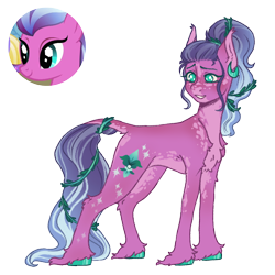 Size: 1000x1000 | Tagged: safe, artist:kazmuun, elbow grease, paradise (g4), crystal pony, earth pony, pony, g4, bangs, chest fluff, concave belly, countershading, dock, female, gradient hair, gradient mane, gradient tail, hoof fluff, leg fluff, long bangs, long tail, mare, pale belly, quadrupedal, simple background, slender, solo, tail, thin, transparent background, unshorn fetlocks