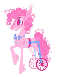 Size: 1280x1699 | Tagged: safe, artist:peaceandlove26, pinkie pie, earth pony, pony, g4, male, pride, pride flag, simple background, solo, trans male, transgender, transgender pride flag, wheelchair, white background