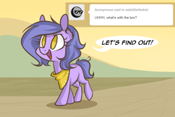 Size: 1280x854 | Tagged: safe, artist:lolepopenon, oc, oc:billie, earth pony, pony, ask billie the kid, ask, solo