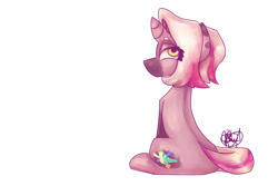 Size: 2850x1900 | Tagged: safe, artist:mannybcadavera, oc, oc:pavelyne, pony, unicorn, digital art, looking at you, signature, simple background, sitting, solo, white background