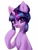 Size: 2456x3230 | Tagged: safe, artist:02vxmp, artist:minchyseok, twilight sparkle, pony, unicorn, g4, :p, alternate hairstyle, hair bun, high res, simple background, solo, tongue out, unicorn twilight, white background