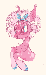 Size: 857x1406 | Tagged: safe, artist:peaceandlove26, pinkie pie, earth pony, pony, g4, alternate design, simple background, solo