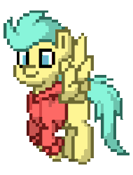 Size: 656x864 | Tagged: safe, artist:topsangtheman, pickle barrel, pegasus, pony, pony town, g4, my little pony: rainbow roadtrip, animated, colt, flying, foal, male, simple background, solo, transparent background