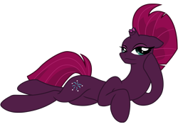 Size: 8066x5647 | Tagged: safe, artist:ejlightning007arts, fizzlepop berrytwist, tempest shadow, pony, unicorn, g4, base used, broken horn, eyeshadow, female, horn, lying down, makeup, mare, pose, scar, seductive, sexy, simple background, smiling, solo, stupid sexy tempest shadow, transparent background, vector