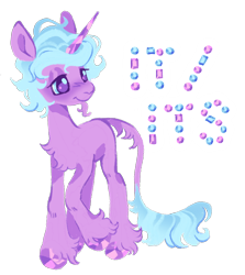 Size: 1280x1434 | Tagged: safe, artist:peaceandlove26, idw, radiant hope, pony, unicorn, g4, blush scribble, chest fluff, crystal hooves, crystal horn, eyeshadow, facial hair, goatee, horn, leonine tail, lidded eyes, makeup, pronouns, simple background, smiling, solo, tail, transgender, transmasculine, transparent background, unshorn fetlocks