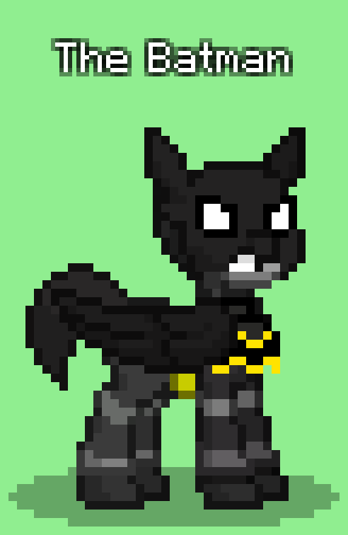 #3082303 - safe, pony, pony town, batman, dc comics, green background ...