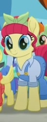 Size: 180x462 | Tagged: safe, screencap, torque wrench, pony, g4, my little pony: rainbow roadtrip, clothes, smiling