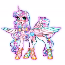 Size: 2048x2048 | Tagged: safe, artist:shinysolaria, princess flurry heart, alicorn, pony, g4, high res, older, older flurry heart, simple background, solo, tail, tail feathers, white background