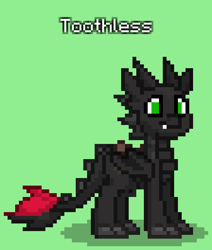 Size: 672x792 | Tagged: safe, dragon, pony, pony town, green background, how to train your dragon, saddle, simple background, solo, tack, toothless the dragon