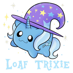 Size: 1200x1200 | Tagged: safe, artist:therainbowtroll, trixie, pony, unicorn, g4, chubbie, clothes, cute, diatrixes, hat, horn, solo, tail, text, trixie's hat