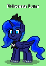 Size: 612x876 | Tagged: safe, princess luna, alicorn, pony, pony town, g4, green background, simple background, solo