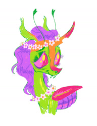 Size: 1280x1669 | Tagged: safe, artist:peaceandlove26, thorax, changedling, changeling, pony, g4, alternate design, heart, heart eyes, king thorax, simple background, solo, white background, wingding eyes