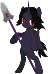 Size: 1254x1902 | Tagged: safe, artist:andrevus, oc, oc only, alicorn, pony, alicorn oc, horn, simple background, solo, spear, transparent background, weapon, wings