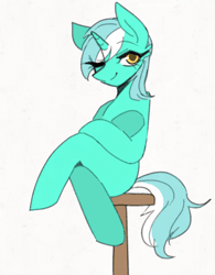 Size: 498x640 | Tagged: artist needed, source needed, safe, lyra heartstrings, pony, g4, animated, crossed legs, ear flick, sitting, solo, tail, tail flick, webm