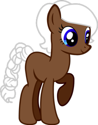 Size: 621x793 | Tagged: safe, artist:andrevus, oc, oc only, oc:soline whitetail, earth pony, pony, blue eyes, brown coat, simple background, solo, tail, transparent background, white mane, white tail