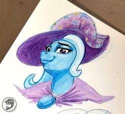 Size: 1998x1816 | Tagged: safe, artist:invalid-david, trixie, pony, unicorn, g4, female, mare, painting, ponytober 2022, sketchbook, solo