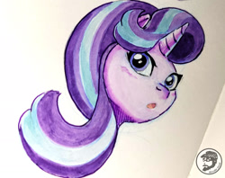Size: 2111x1669 | Tagged: safe, artist:invalid-david, starlight glimmer, pony, unicorn, g4, female, floating head, mare, painting, ponytober 2022, sketchbook, solo