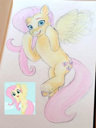 Size: 1706x2273 | Tagged: safe, artist:invalid-david, fluttershy, pegasus, pony, g4, painting, ponytober 2022, sketchbook, solo, traditional art