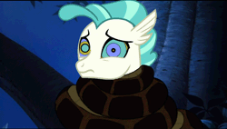 Size: 1280x726 | Tagged: safe, artist:ocean lover, terramar, python, seapony (g4), snake, g4, animated, coils, dark sky, disney, gif, hypno eyes, hypnosis, hypnotized, jungle, kaa, kaa eyes, night, squeeze, teenager, the jungle book, tree, wrapped up